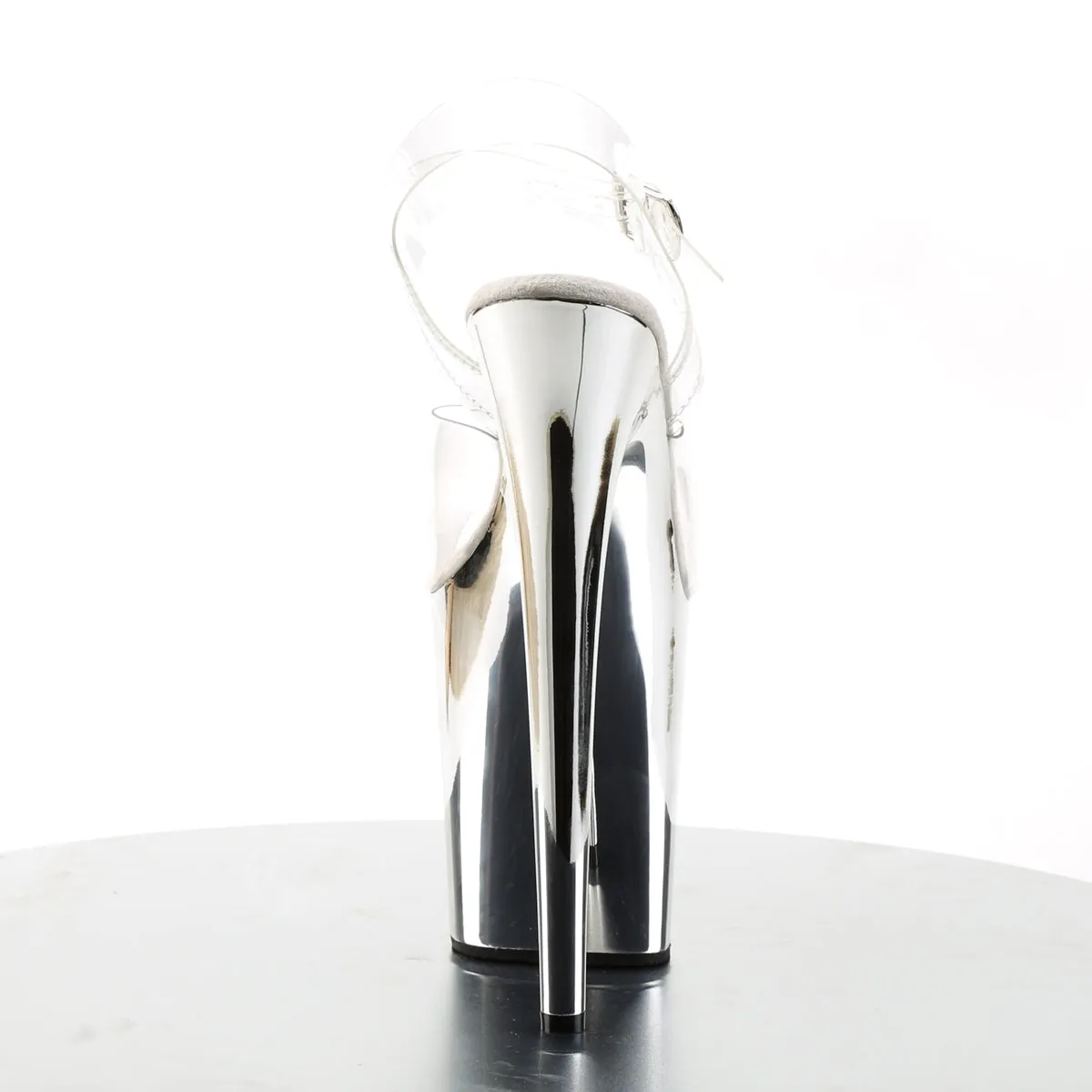 FLAMINGO-808 Pleaser Clear/Silver Chrome Sexy Platform Shoes (Pole Dancing Heels)