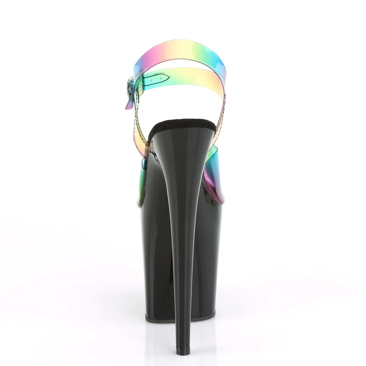 FLAMINGO-808RB Pleaser Rainbow PVC/Black Sexy Platform Shoes (Pole Dancing Heels)