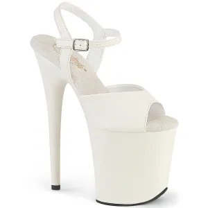 FLAMINGO-809 Pleaser Off White Faux Leather Sexy Platform Shoes (Pole Dancing Heels)