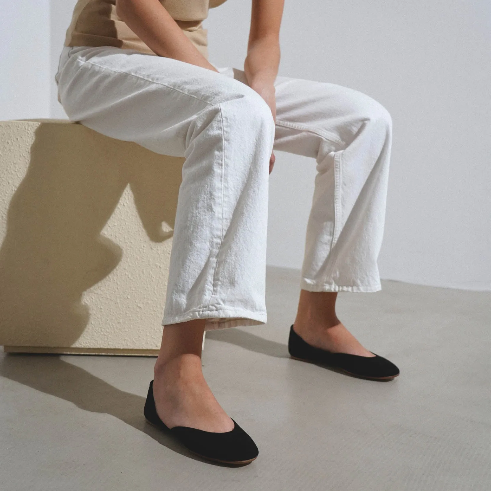 Gemma black suede ballet flats