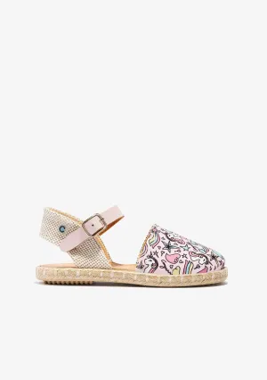 Girl's Print Unicorn Pink Espadrilles