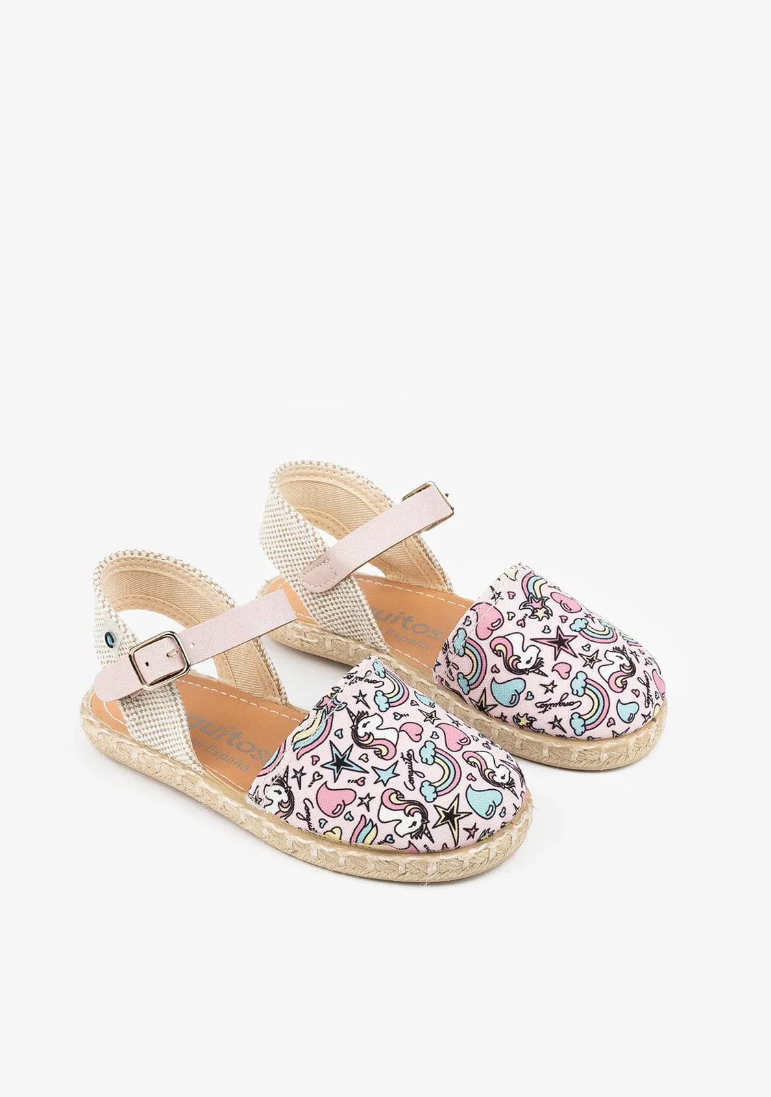 Girl's Print Unicorn Pink Espadrilles