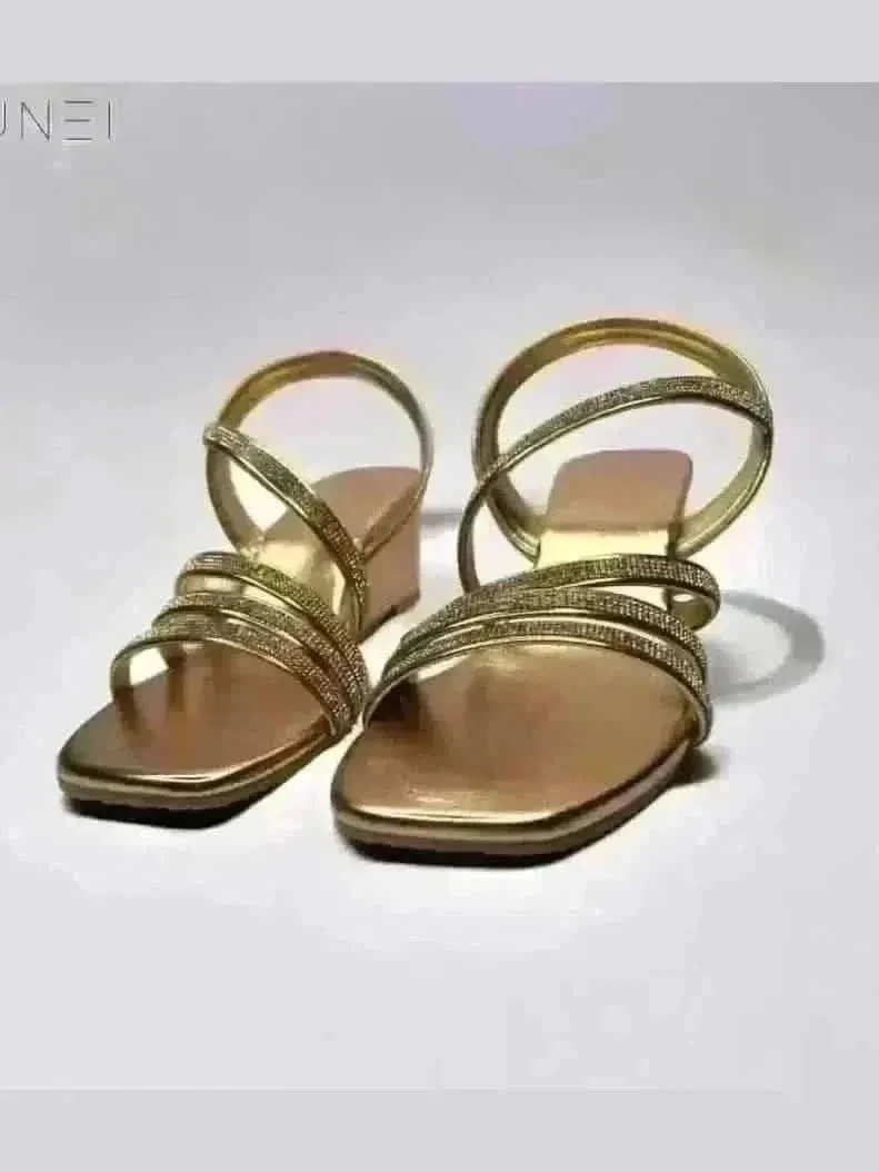 Golden Glitter Wedges