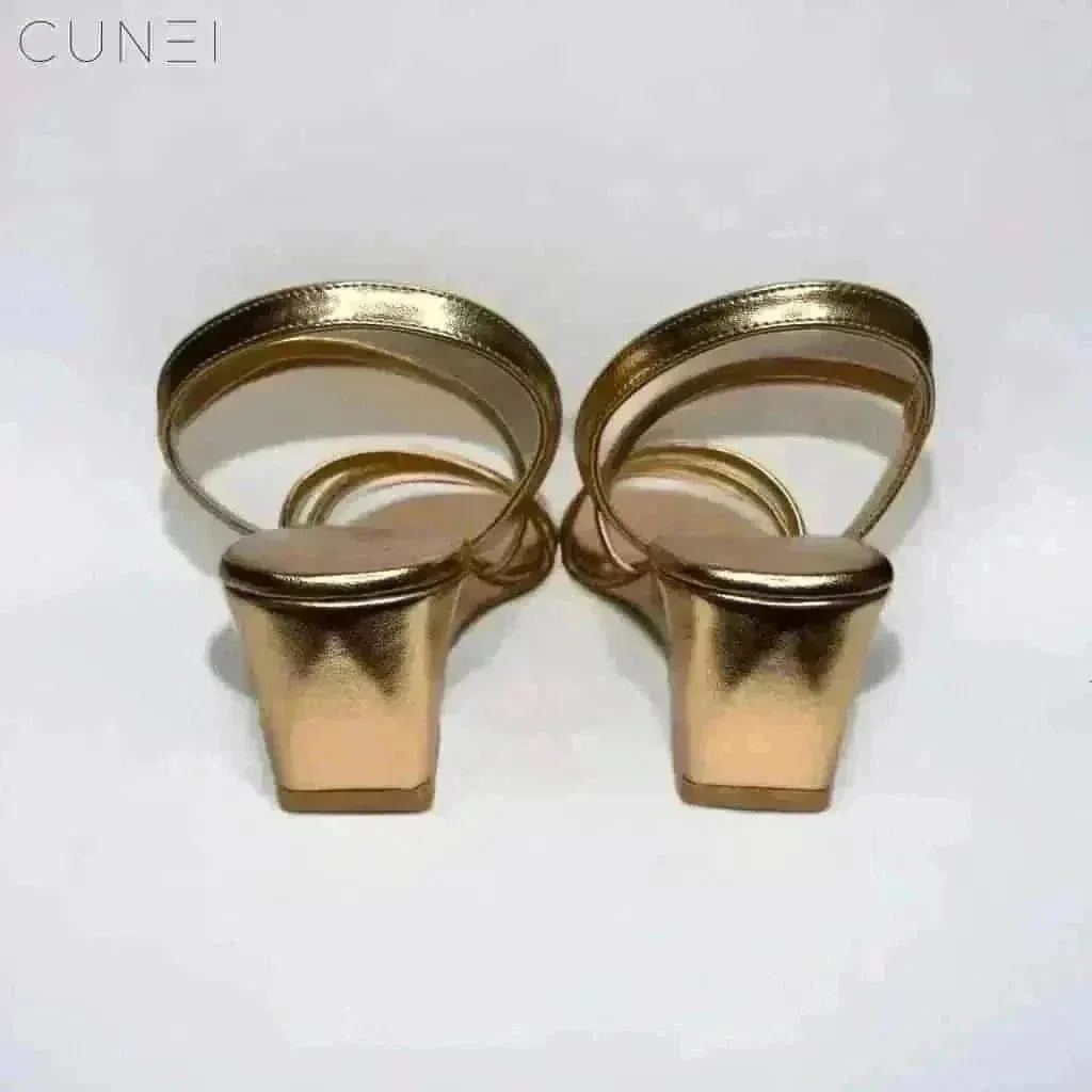 Golden Glitter Wedges