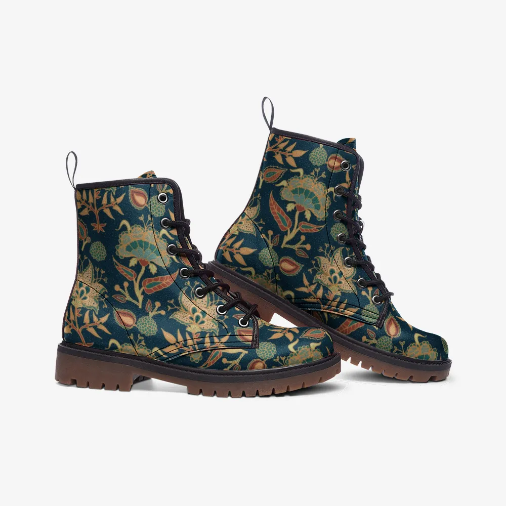 Indian Paisley Green Lace Up Boots