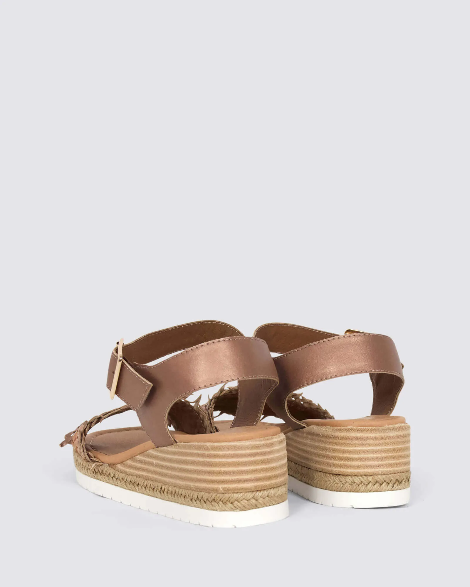 INDIGA WEDGE SANDALS BRONZE/TAN