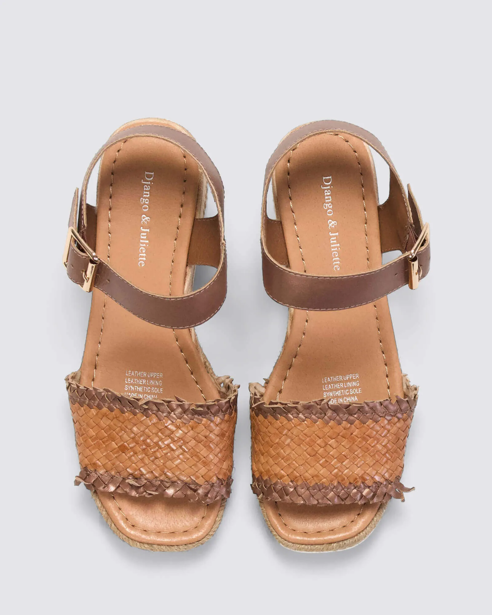 INDIGA WEDGE SANDALS BRONZE/TAN