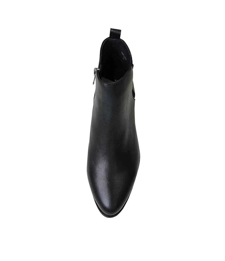 Inflict Black Leather Ankle Boots