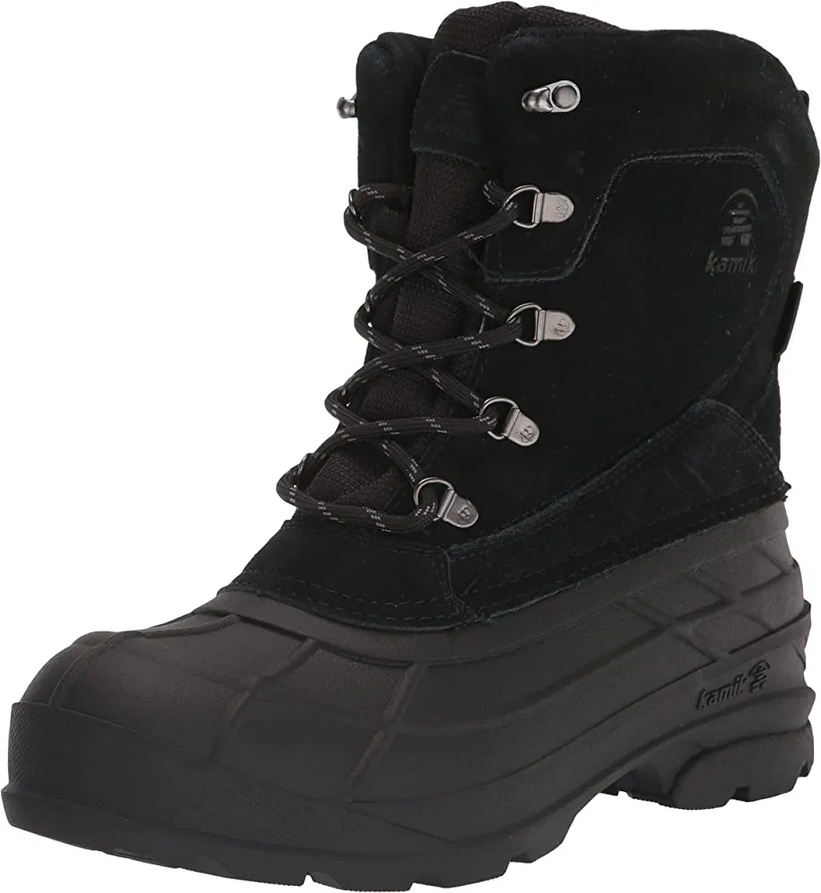 Kamik Men's Fargo Boot Black Waterproof Lace Up Winter Snow Boots