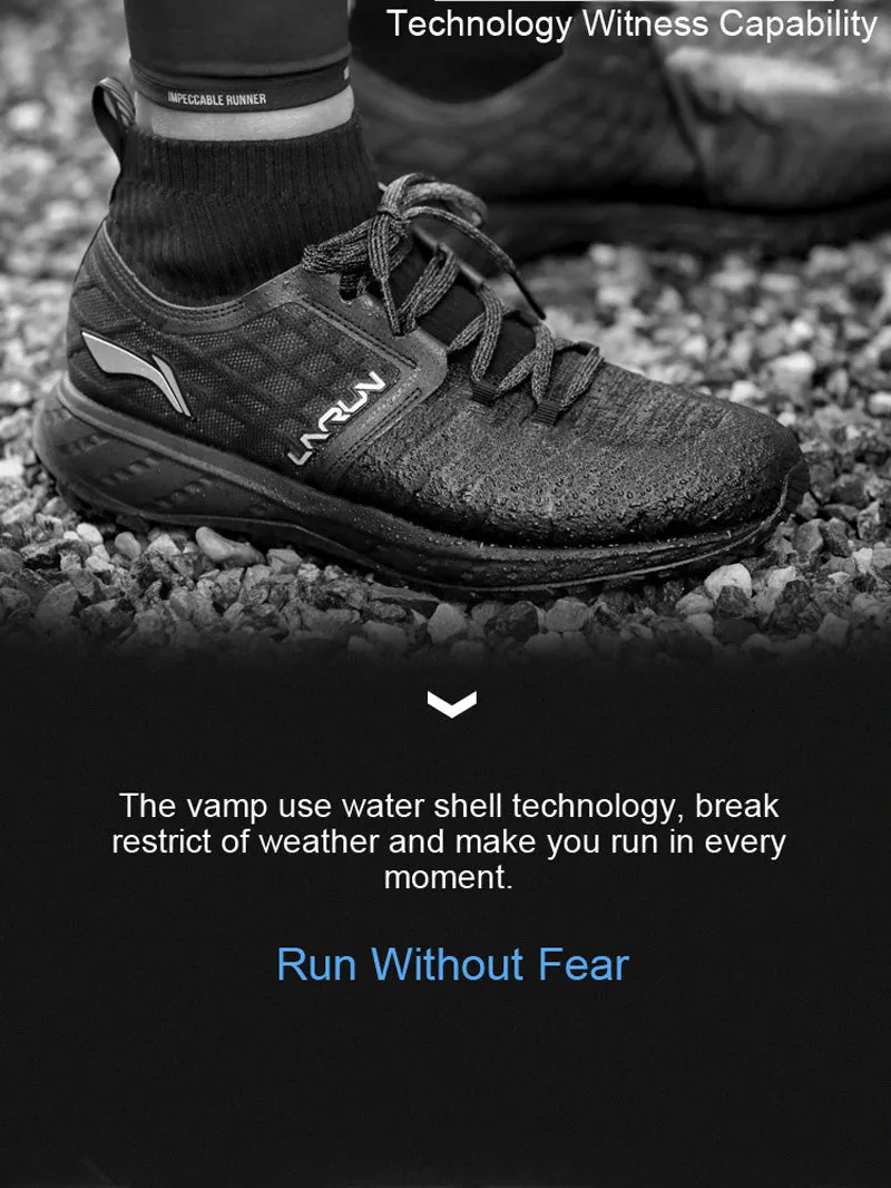 Li-Ning Men LN CLOUD SHIELD 2017 Running Shoes Mono Yarn WATER SHELL Cushion Sneakers LiNing Sports Shoes