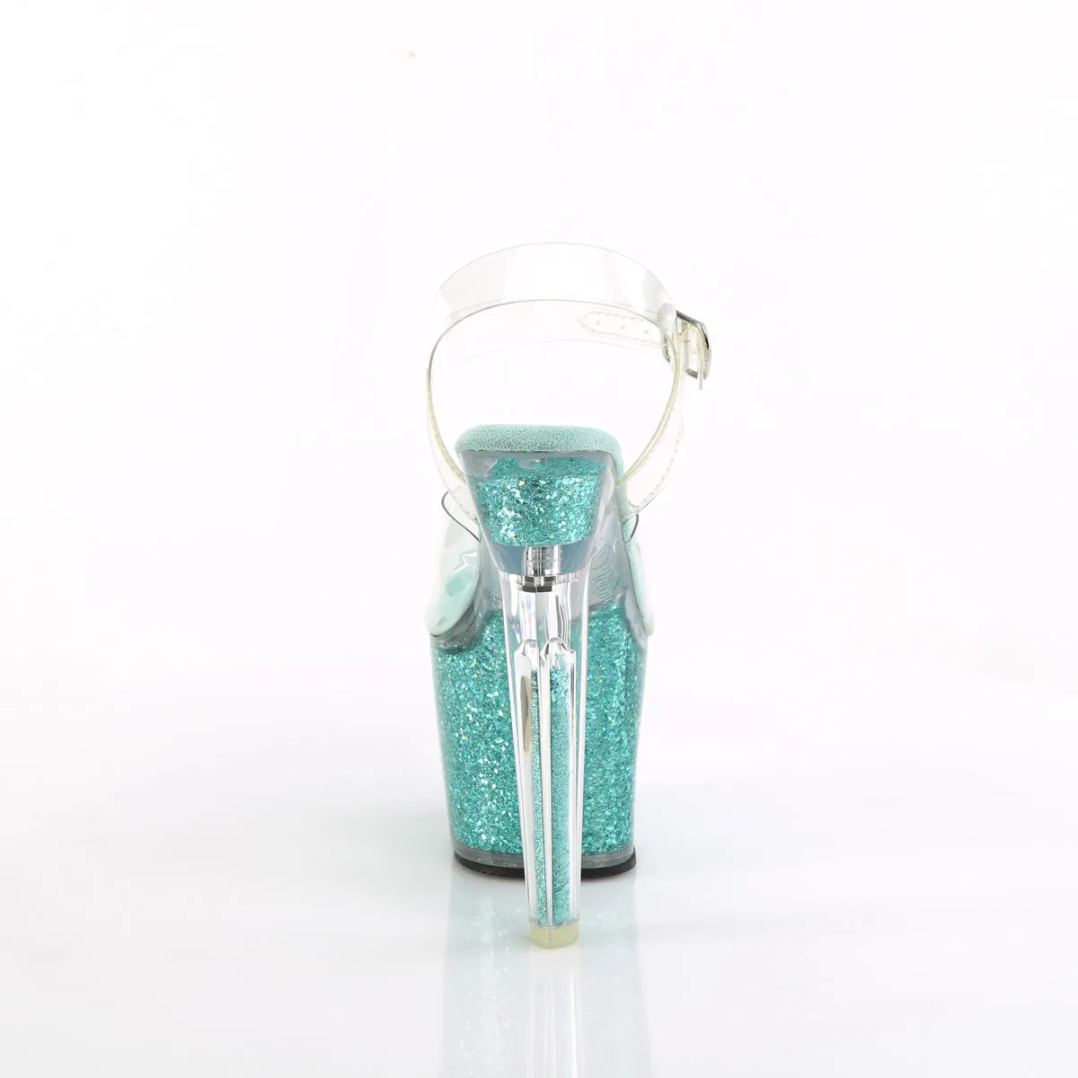 LOVESICK-708SG Pleaser Clear/Aqua Sexy Platform Shoes (Pole Dancing Heels)
