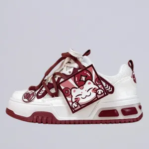 Lunar New Year Chubby Kitty Chunky Casual Sneakers - Women's
