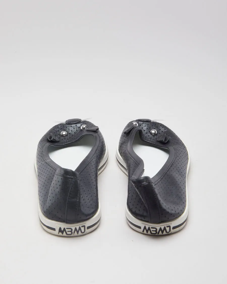 Marc By Marc Jacobs Black Leather Cat Ballet Flats - EUR 36