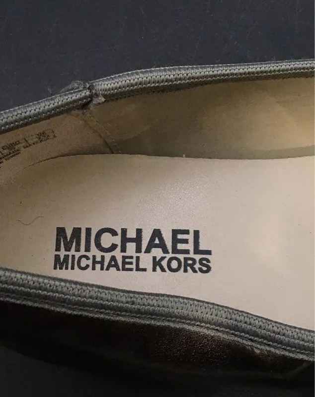 Michael Kors Women's Bronze Round Toe Slip-On Ballet Flats - Size 3