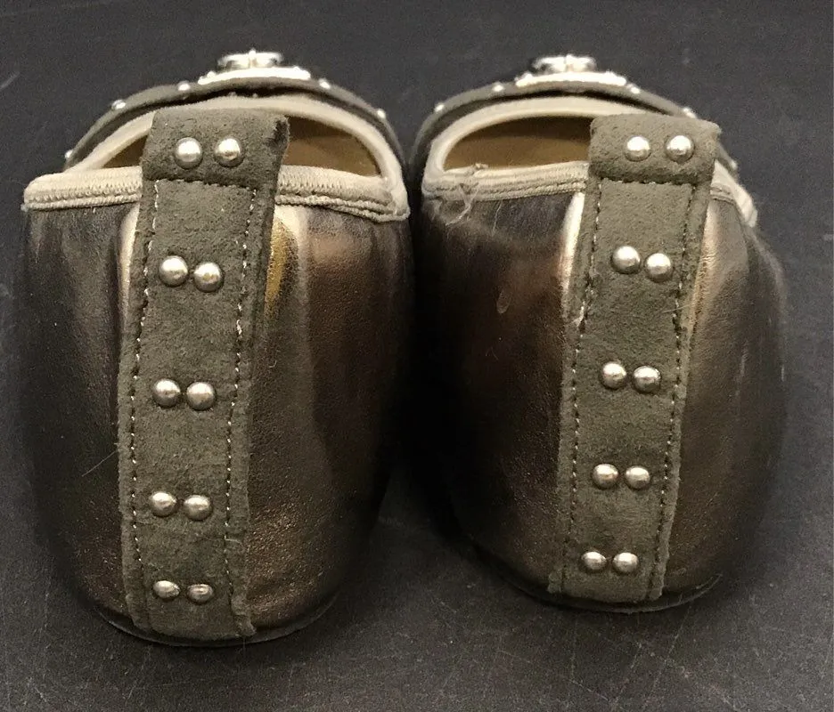Michael Kors Women's Bronze Round Toe Slip-On Ballet Flats - Size 3