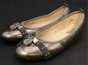 Michael Kors Women's Bronze Round Toe Slip-On Ballet Flats - Size 3