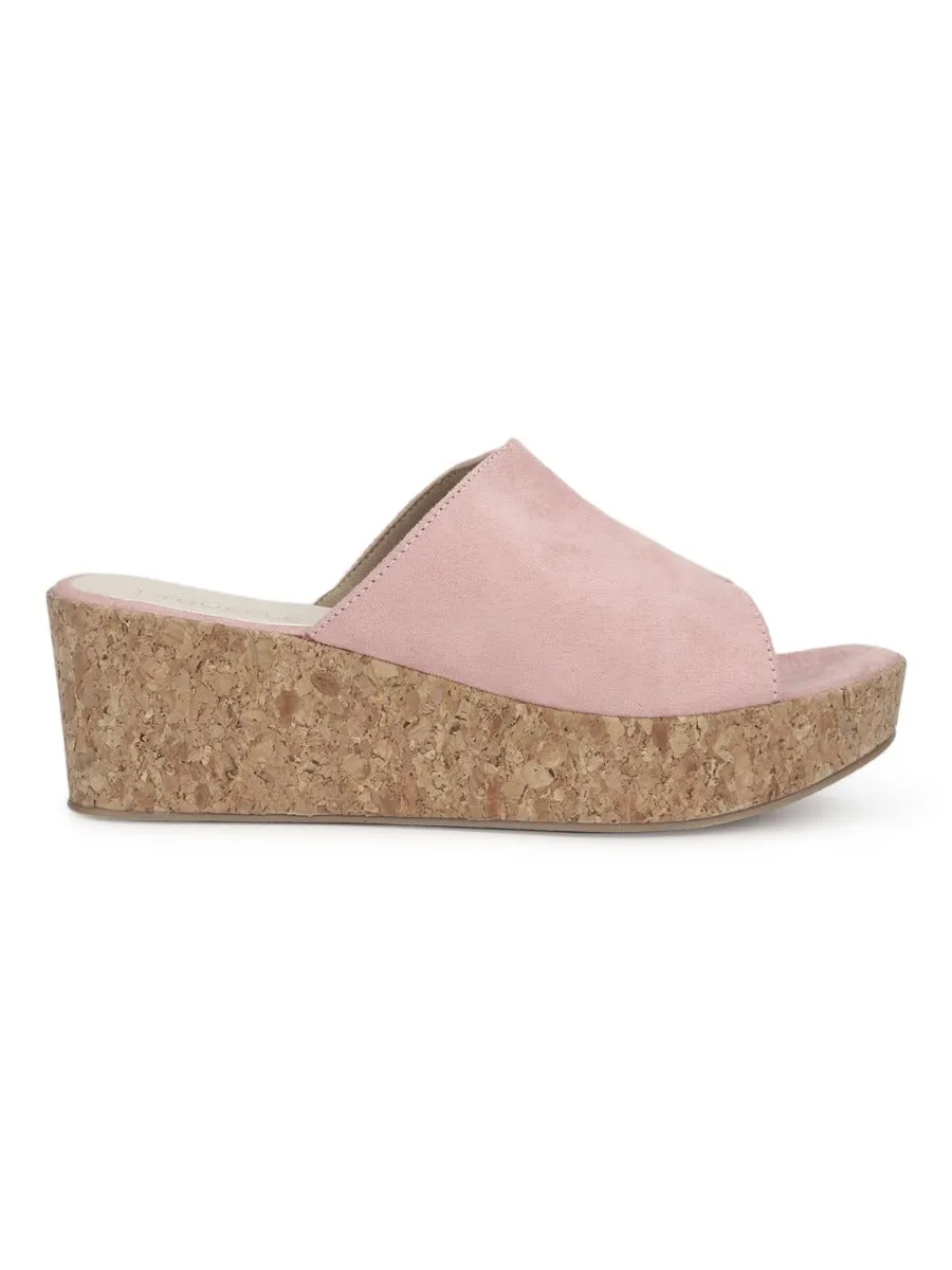Nude Pink Micro Slip On Wedges