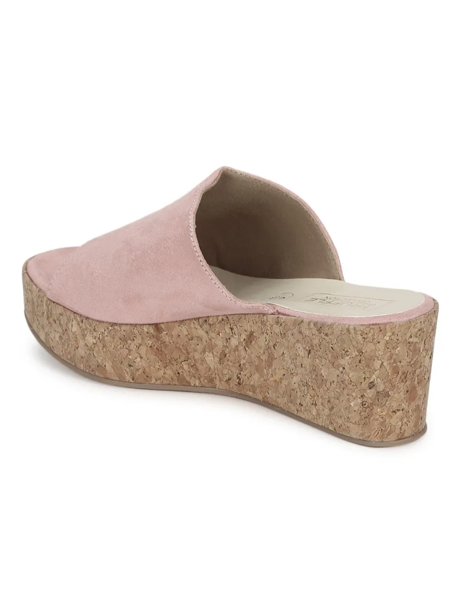Nude Pink Micro Slip On Wedges