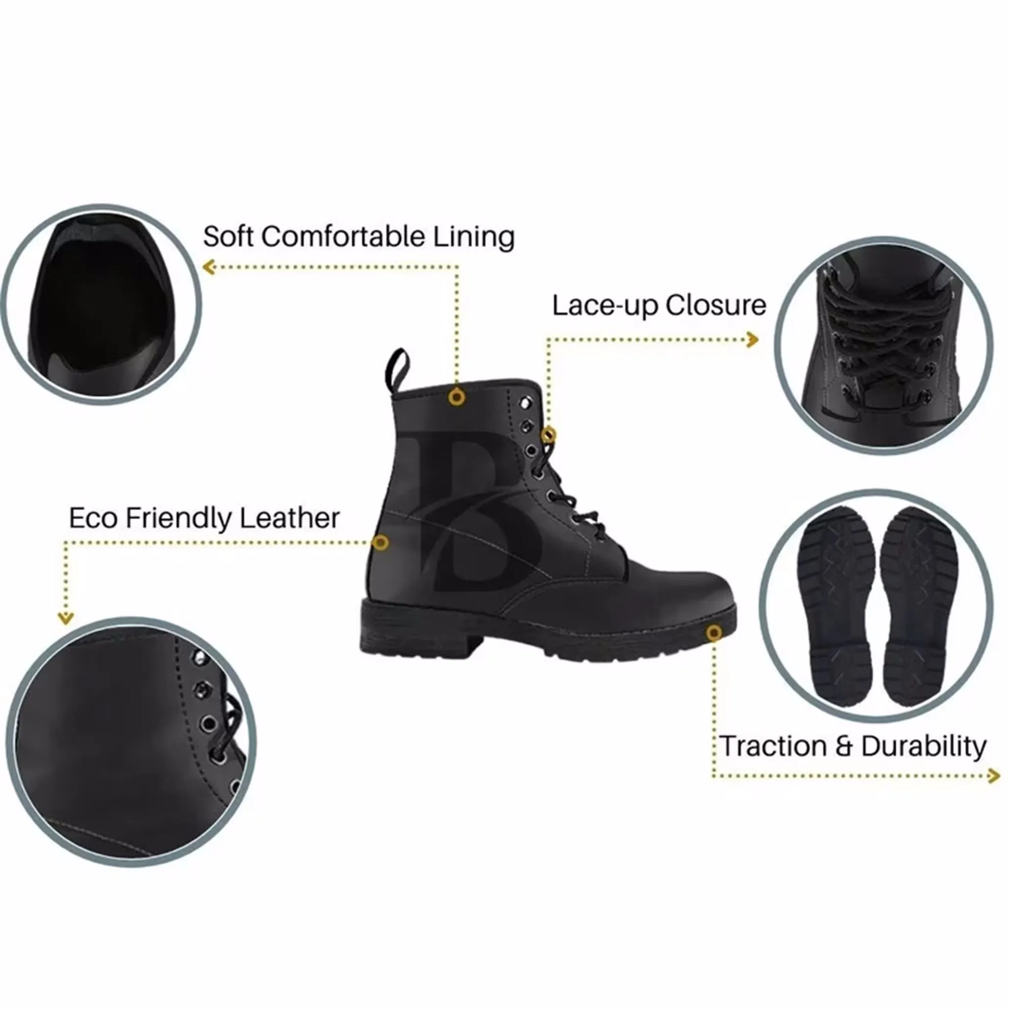 Petals in Lavender Women's Vegan Leather Combot Boots