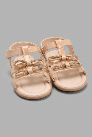 Pink Bow Trim Sandal