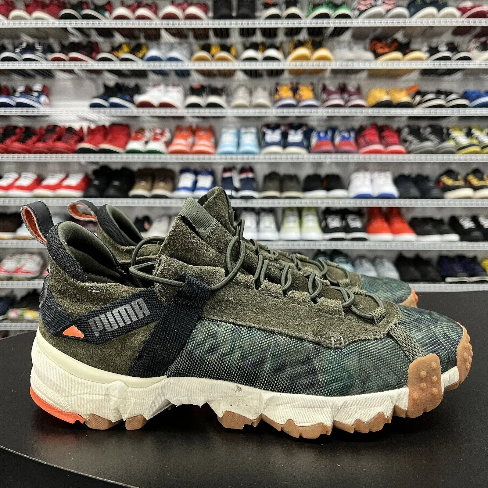 Puma Trailfox Camo And Suede Running Shoes 366787 01 Men's Size 10