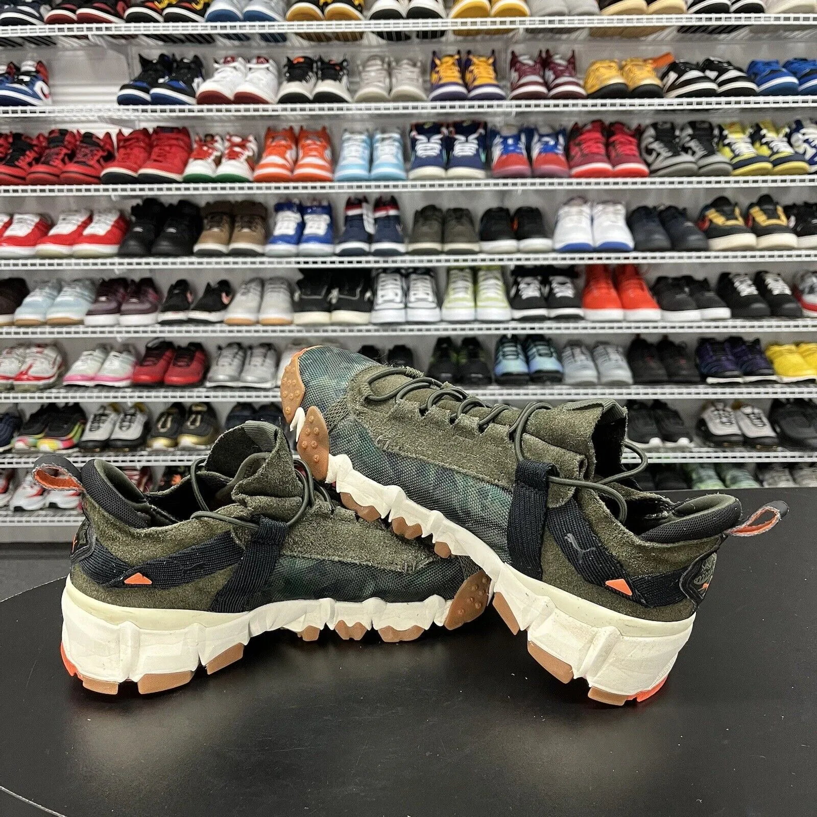 Puma Trailfox Camo And Suede Running Shoes 366787 01 Men's Size 10