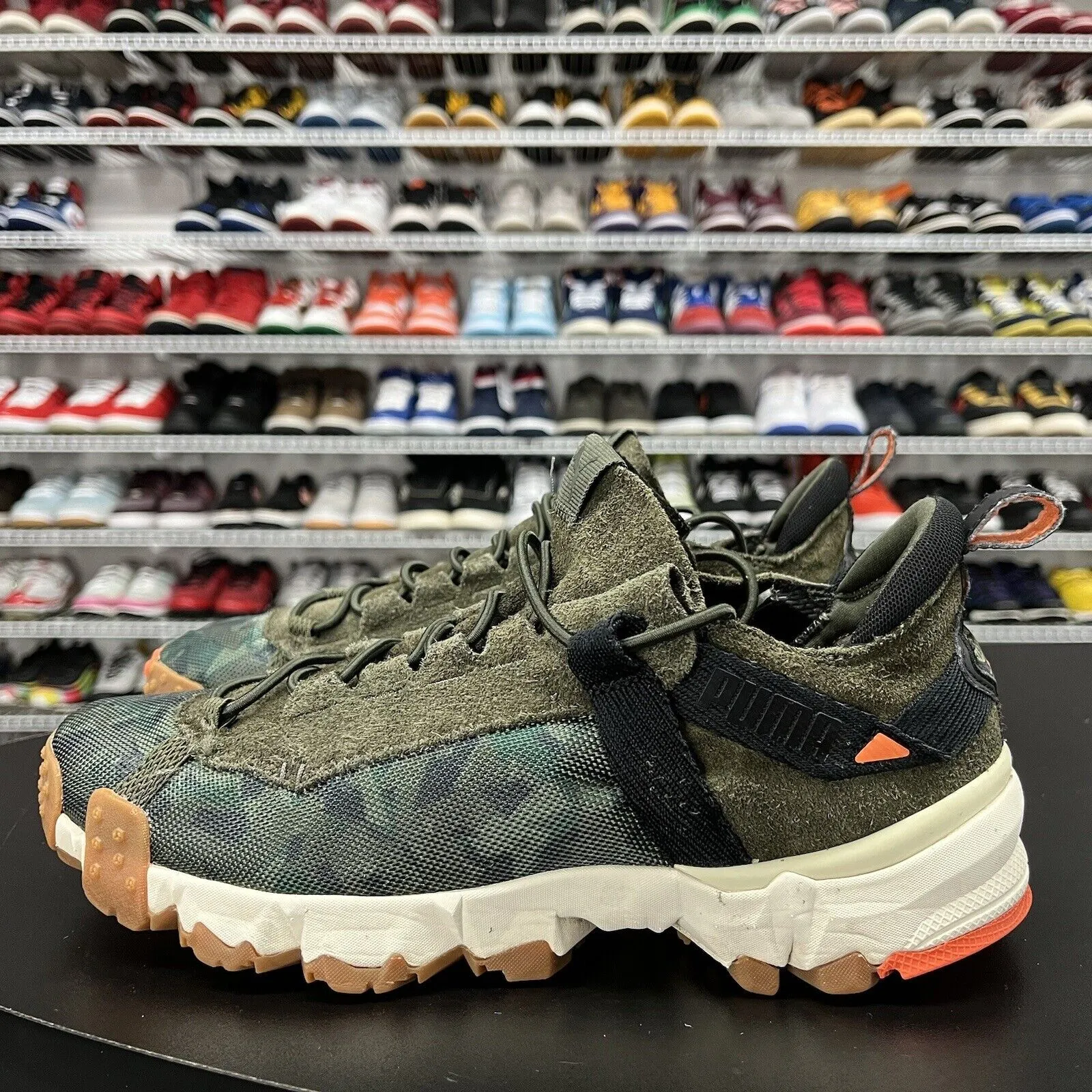 Puma Trailfox Camo And Suede Running Shoes 366787 01 Men's Size 10