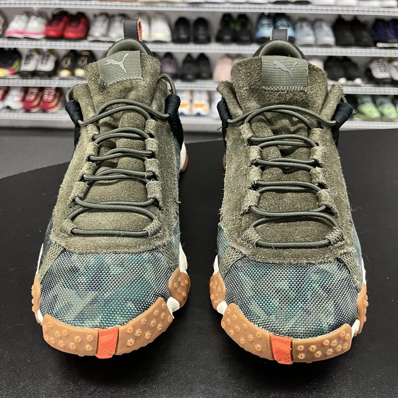 Puma Trailfox Camo And Suede Running Shoes 366787 01 Men's Size 10
