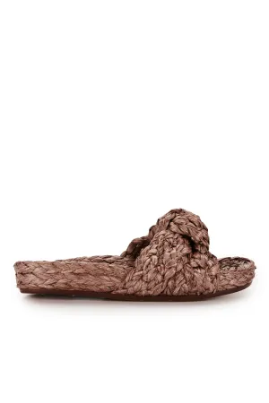 Tango Raffia Slide Mocha