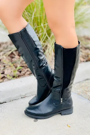 The Caroline Extended Calf Boots - Black