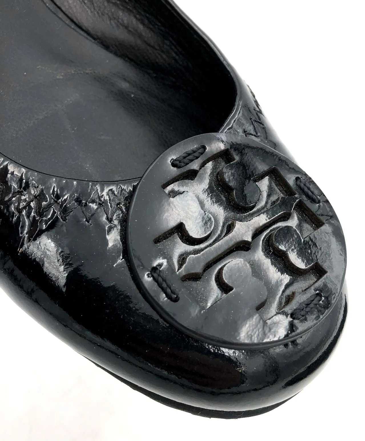 Tory Burch 'Minnie' Women's Black Patent Leather Ballet Flats - Size 8 ( COA)