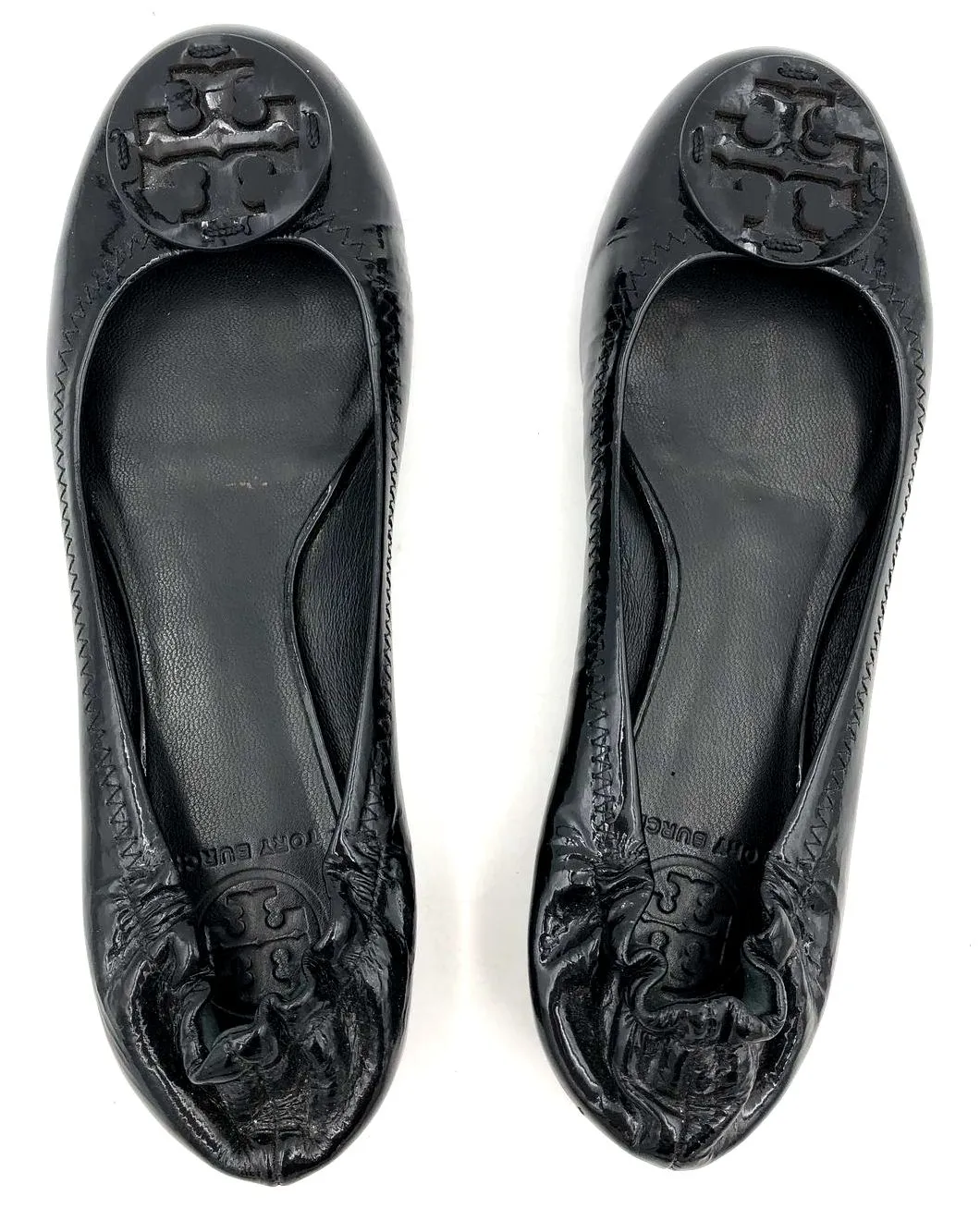 Tory Burch 'Minnie' Women's Black Patent Leather Ballet Flats - Size 8 ( COA)