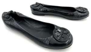 Tory Burch 'Minnie' Women's Black Patent Leather Ballet Flats - Size 8 ( COA)