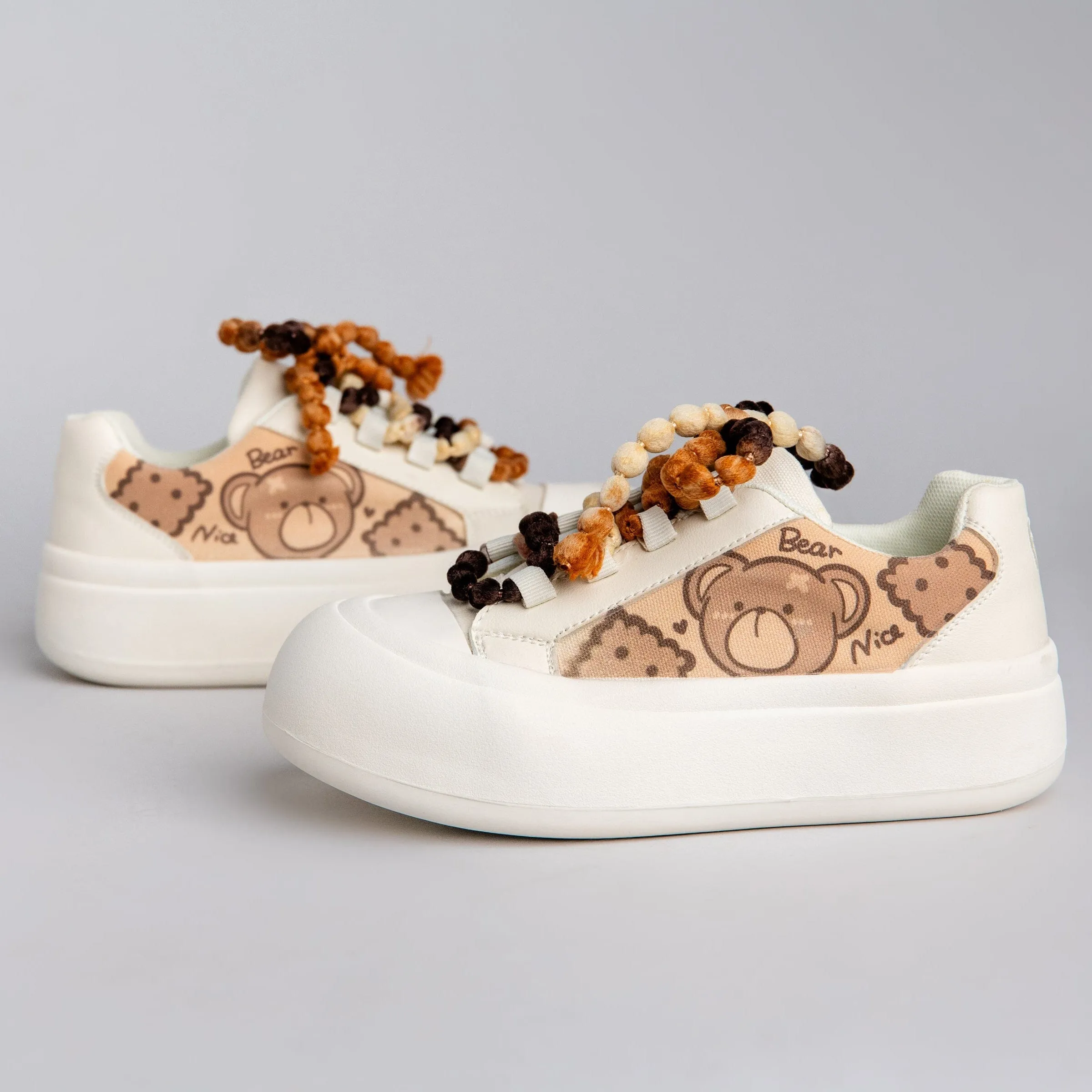 Ultra Chunky Sole Brown Bear Casual Sneakers - Women's