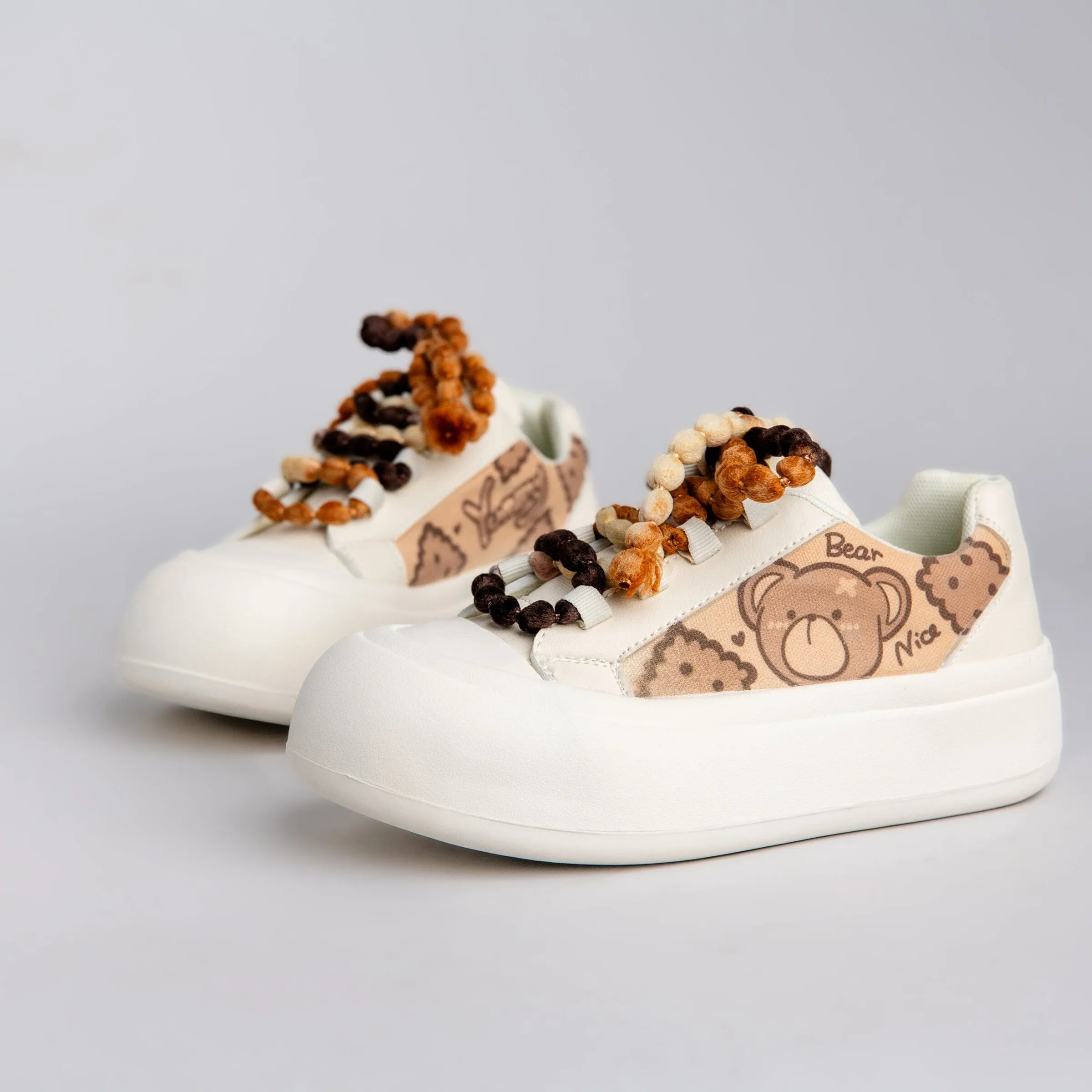 Ultra Chunky Sole Brown Bear Casual Sneakers - Women's