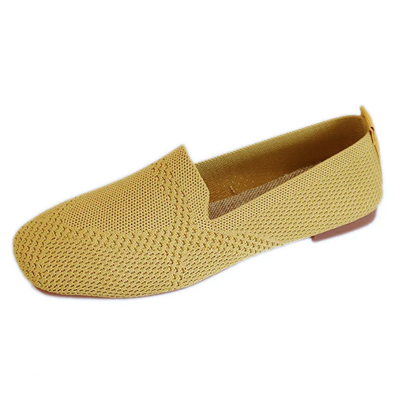 Vanccy Mesh Ballet Flats Women Square Toe Daily Loafers
