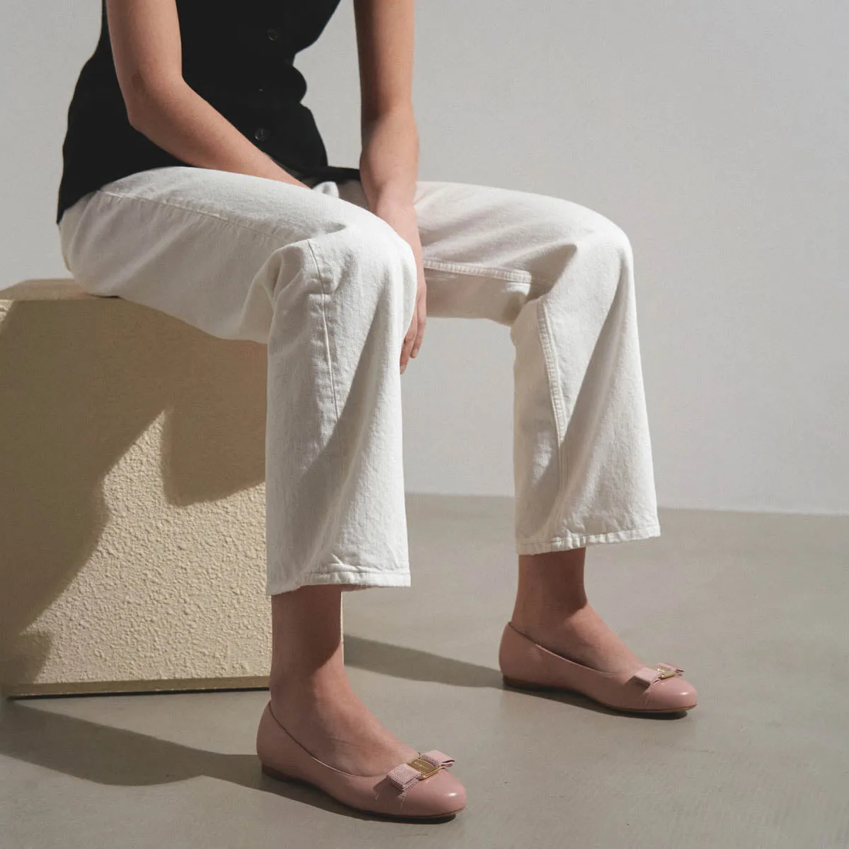 Varina soft pink ballerinas