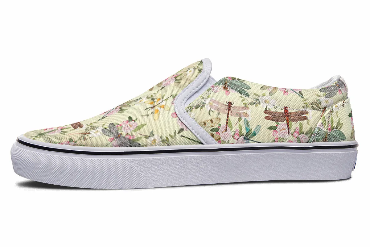 Vintage Dragonflies Slip Ons