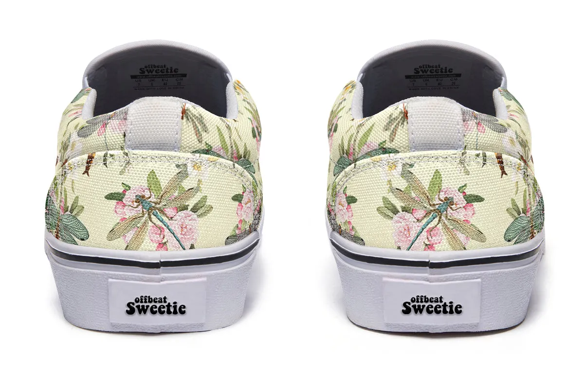 Vintage Dragonflies Slip Ons