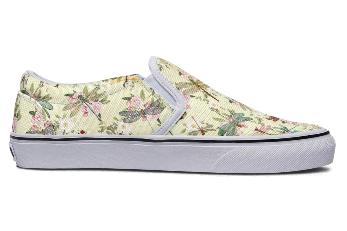 Vintage Dragonflies Slip Ons