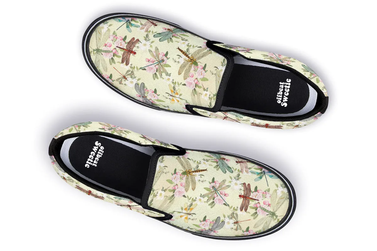 Vintage Dragonflies Slip Ons