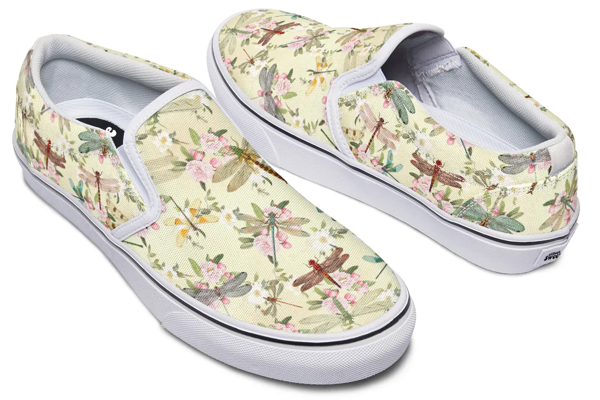 Vintage Dragonflies Slip Ons