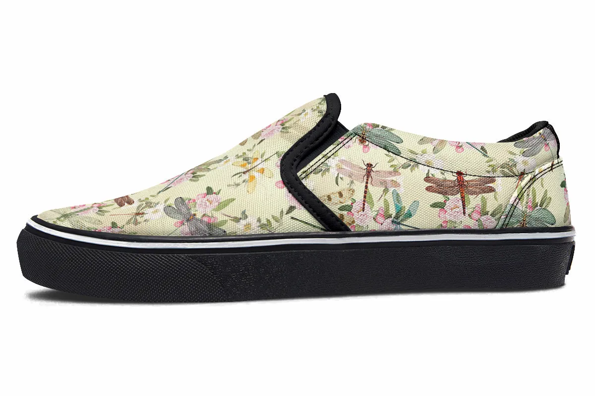 Vintage Dragonflies Slip Ons