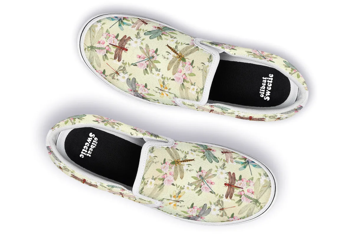 Vintage Dragonflies Slip Ons