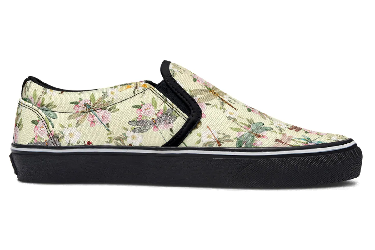 Vintage Dragonflies Slip Ons