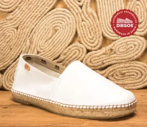 White leather espadrille
