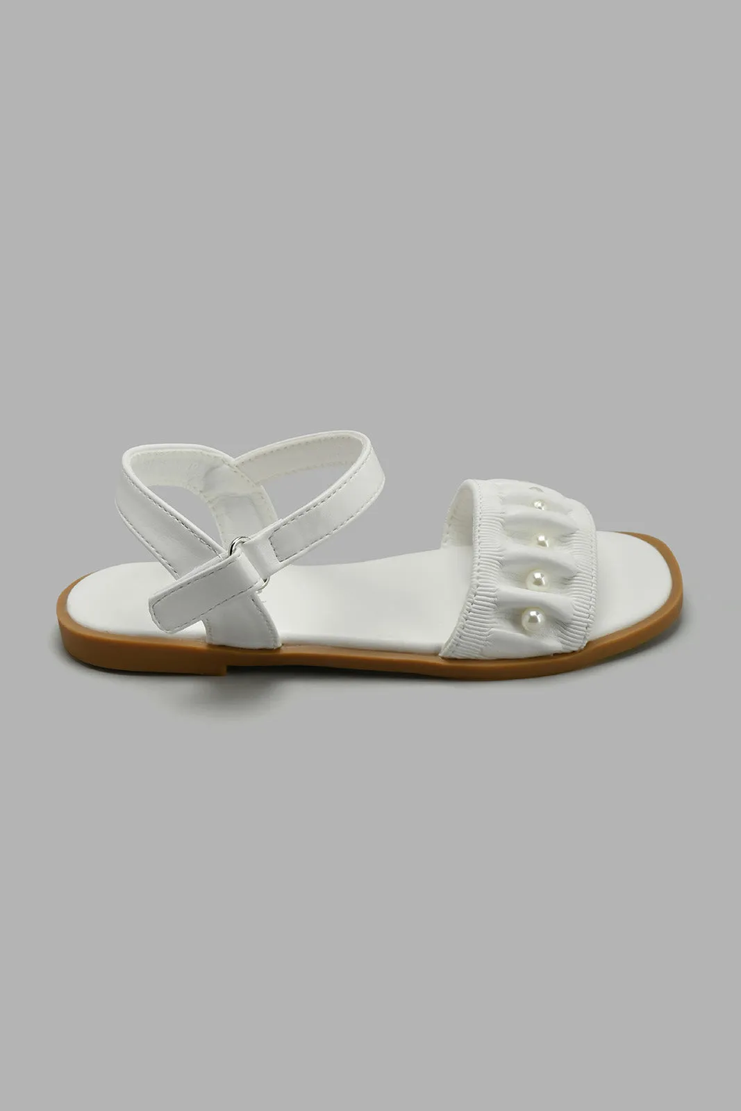 White Sandal Pearls Sandal