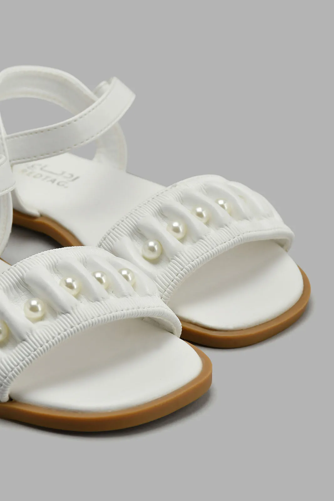 White Sandal Pearls Sandal