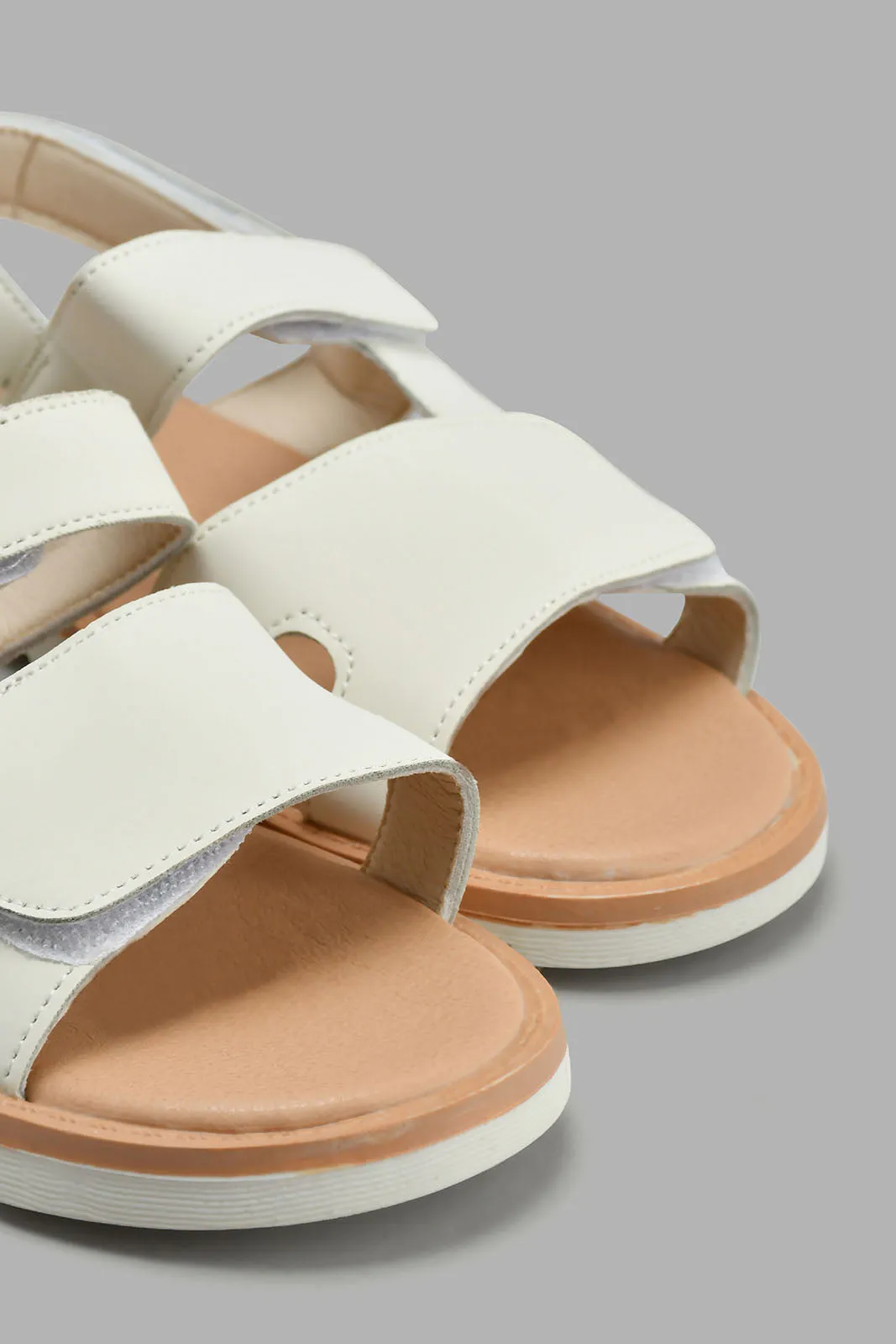 White Velcro Comfort Sandal