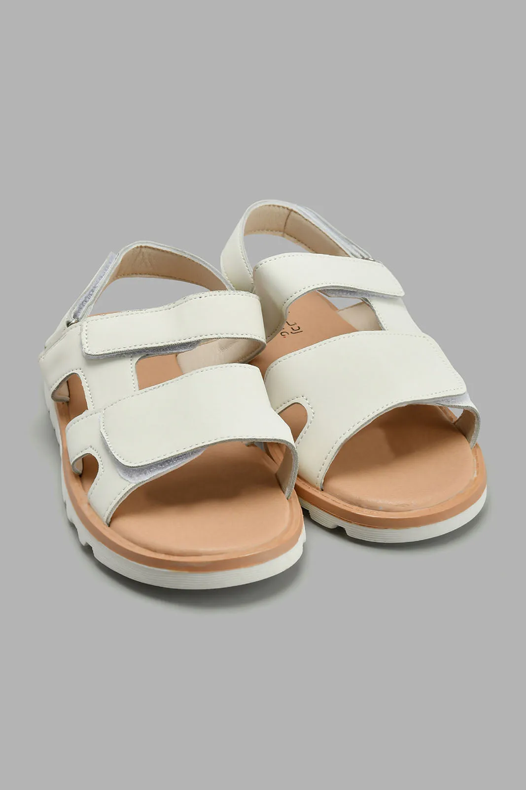 White Velcro Comfort Sandal